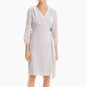 Wrap dress in drapey velvet midi quarter sleeve